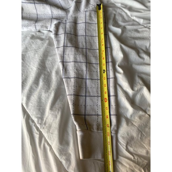 Springfield Mens Plaid Long Sleeve Full Zip Jacket Hoodie Sweashirt Cream XL - Picture 6 of 13